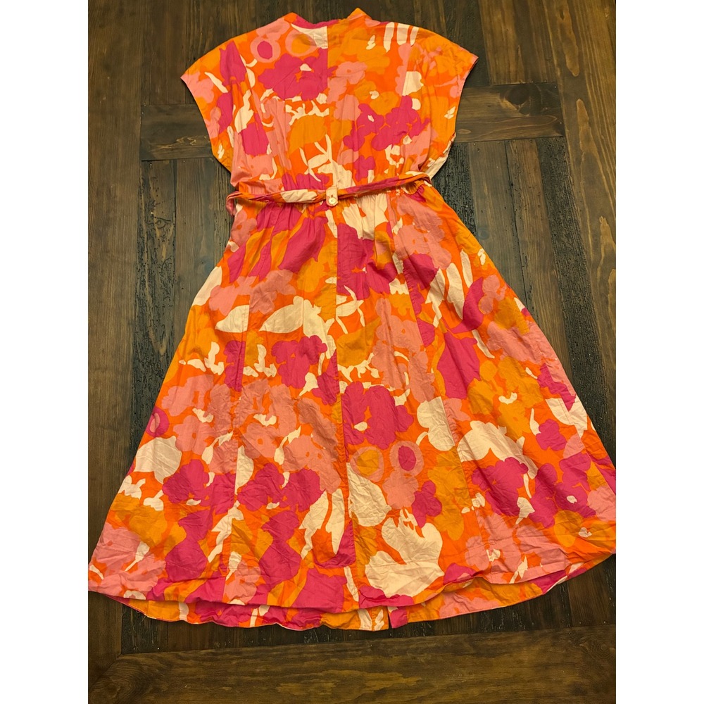 Free Assembly Pink Belted Midi Shirt dress, size large - Picture 4 of 4